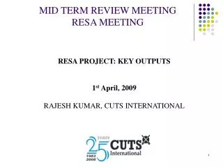MID TERM REVIEW MEETING RESA MEETING