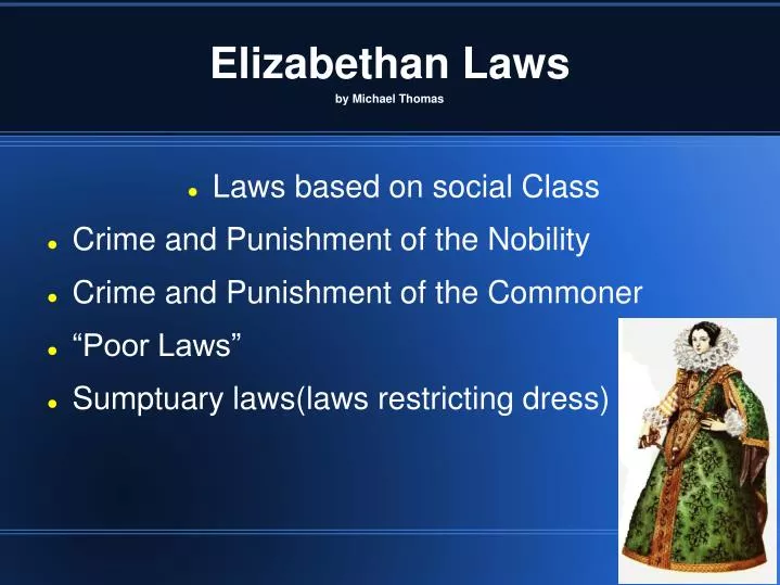 elizabethan laws by michael thomas