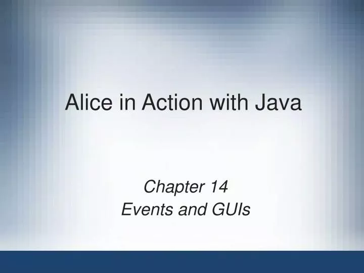 alice in action with java