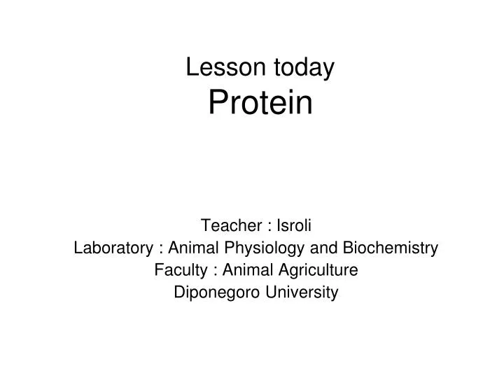 lesson today protein