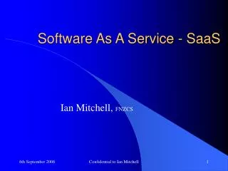 Software As A Service - SaaS