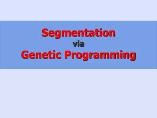 Segmentation via Genetic Programming