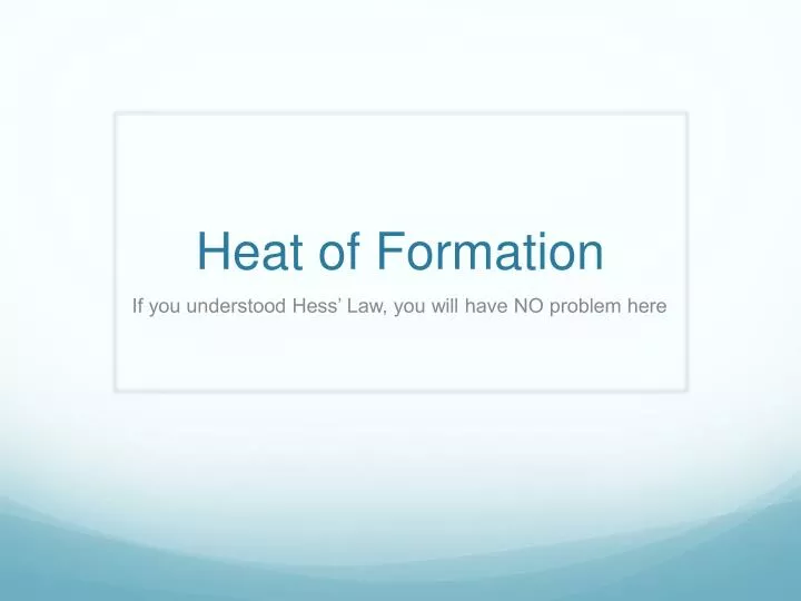 heat of formation