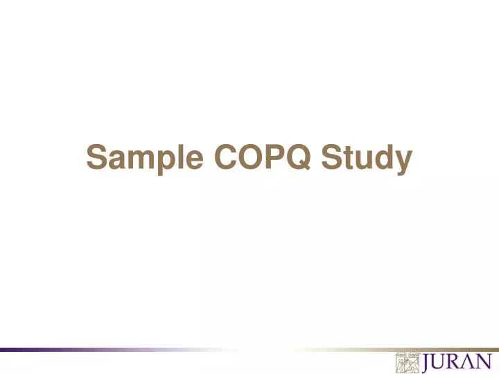 sample copq study