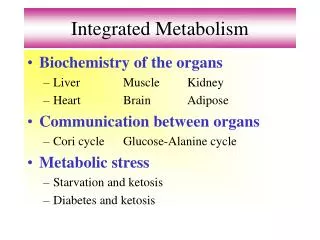 Integrated Metabolism