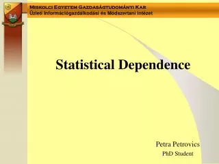Statistical Dependence