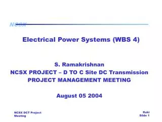 Electrical Power Systems (WBS 4)