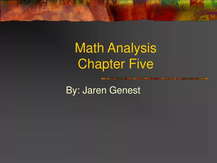 math analysis chapter five