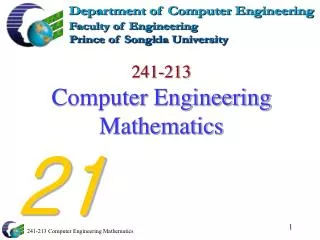 241-213 Computer Engineering Mathematics