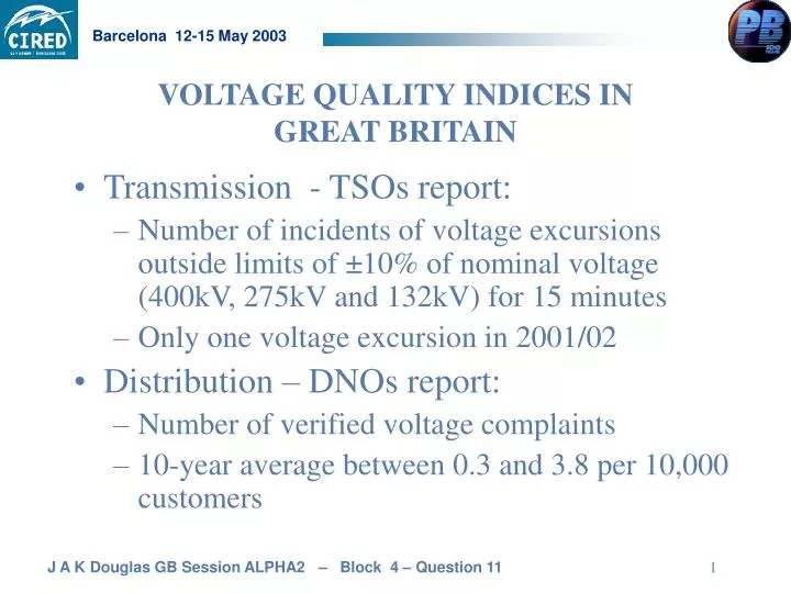 voltage quality indices in great britain