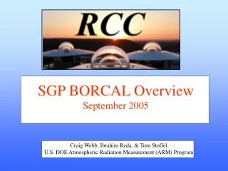 SGP BORCAL Overview September 2005