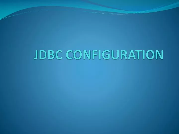 jdbc configuration