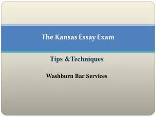 The Kansas Essay Exam