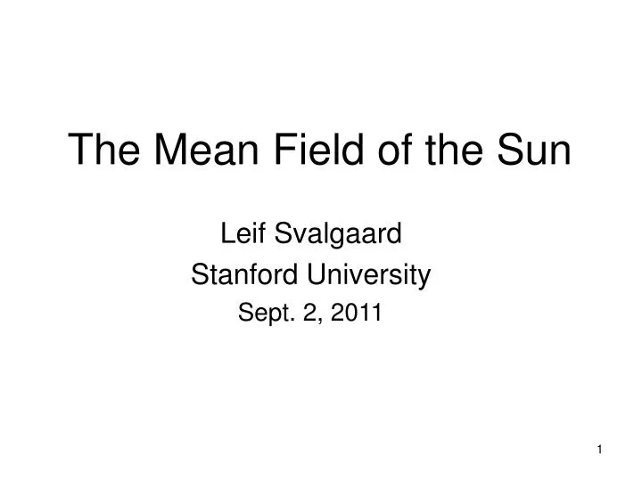 the mean field of the sun