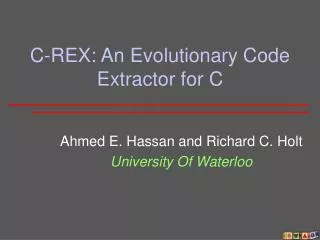 C-REX: An Evolutionary Code Extractor for C