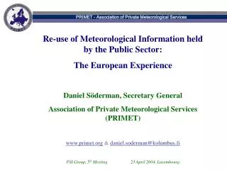 PRIMET - Association of Private Meteorological Services