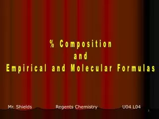 % Composition and Empirical and Molecular Formulas