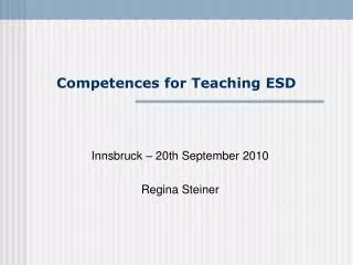 Competences for Teaching ESD