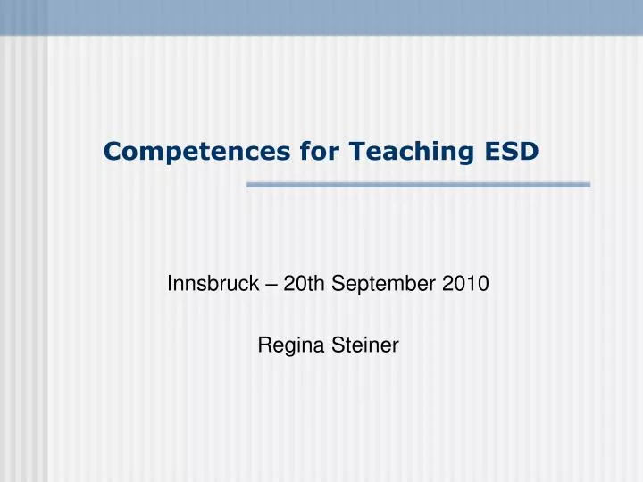 competences for teaching esd