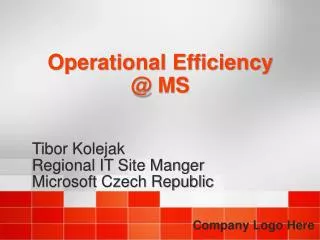 Operational Efficiency @ MS