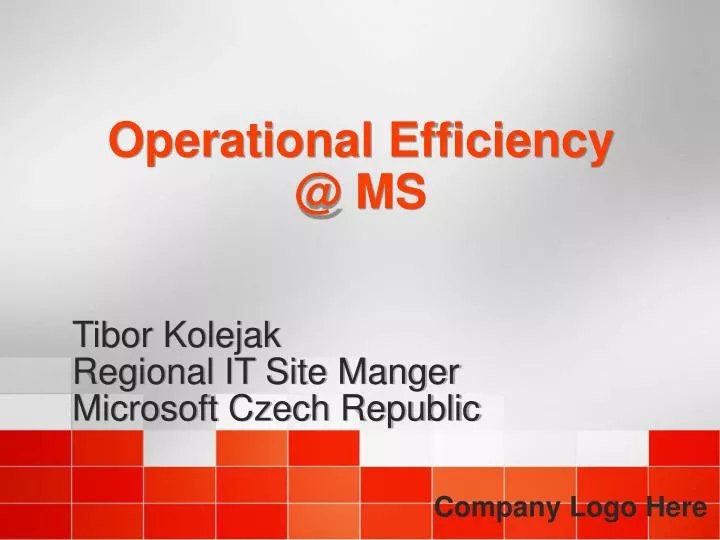 operational efficiency @ ms