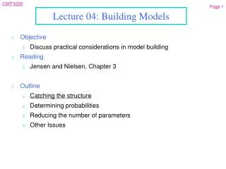 Lecture 04: Building Models