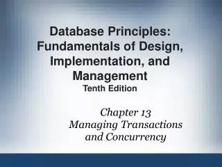 Chapter 13 Managing Transactions and Concurrency