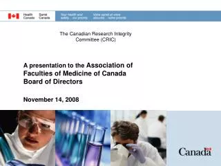 The Canadian Research Integrity Committee (CRIC)