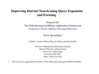 Improving Internet Search using Query Expansion and Focusing
