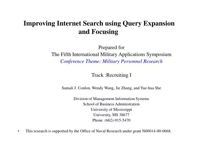 improving internet search using query expansion and focusing