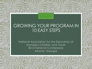 Growing Your program in 10 easy steps