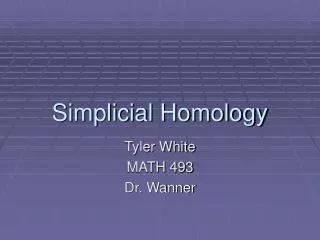 Simplicial Homology