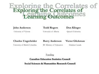 Exploring the Correlates of Learning Outcomes