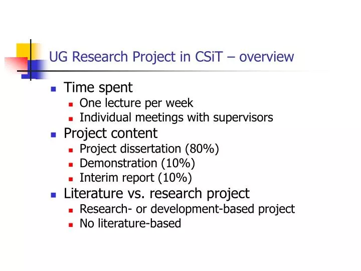 ug research project in csit overview