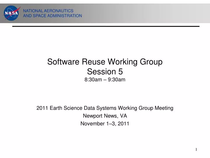 2011 earth science data systems working group meeting newport news va november 1 3 2011