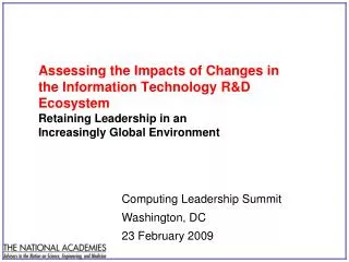 Computing Leadership Summit Washington, DC 23 February 2009