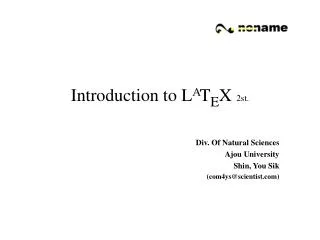 Introduction to L A T E X 2st.