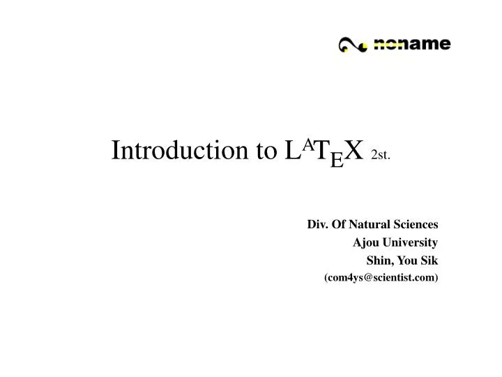 introduction to l a t e x 2st