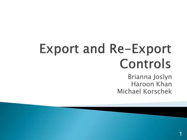 export and re export controls