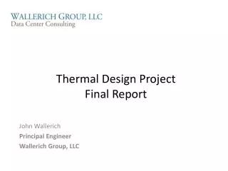 Thermal Design Project Final Report