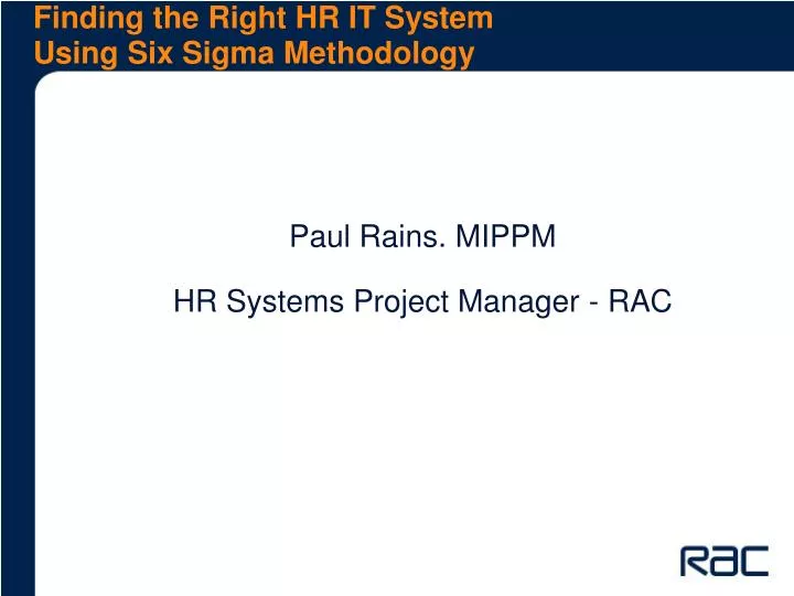finding the right hr it system using six sigma methodology