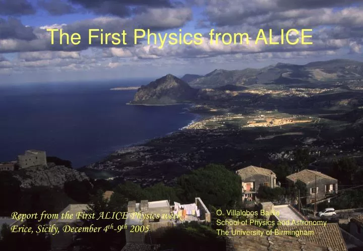 the first physics from alice
