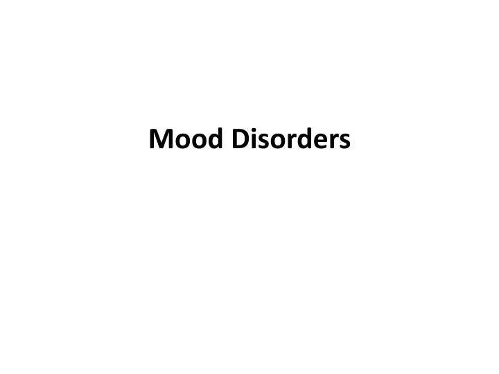 mood disorders