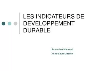 les indicateurs de developpement durable