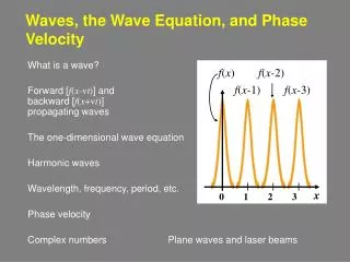 Waves, the Wave Equation, and Phase Velocity