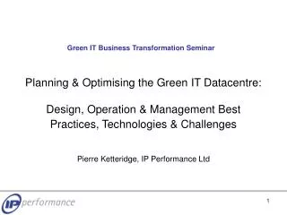 Green IT Business Transformation Seminar