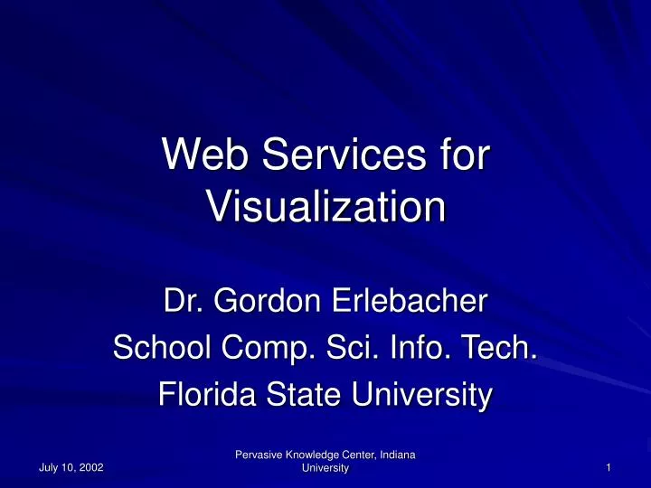 web services for visualization