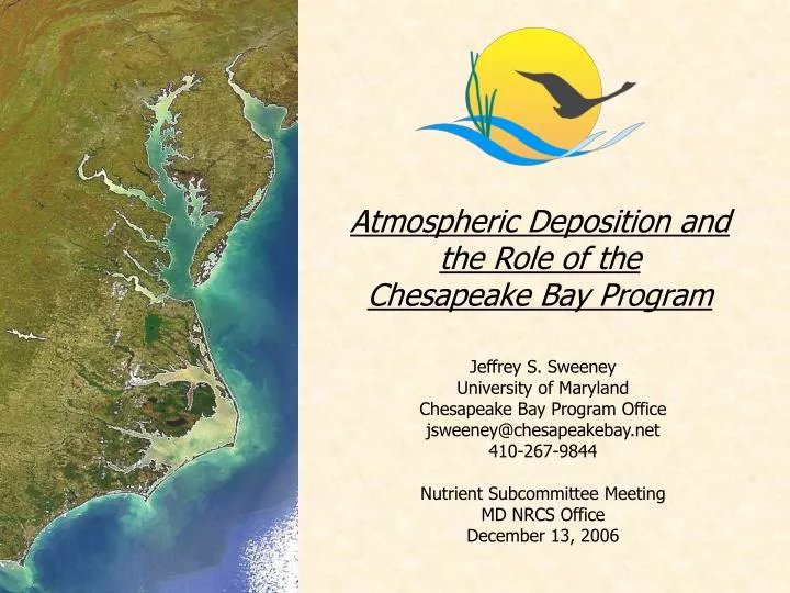 atmospheric deposition and the role of the chesapeake bay program