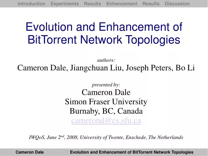 evolution and enhancement of bittorrent network topologies