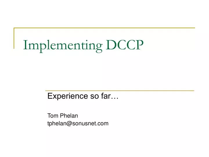 implementing dccp
